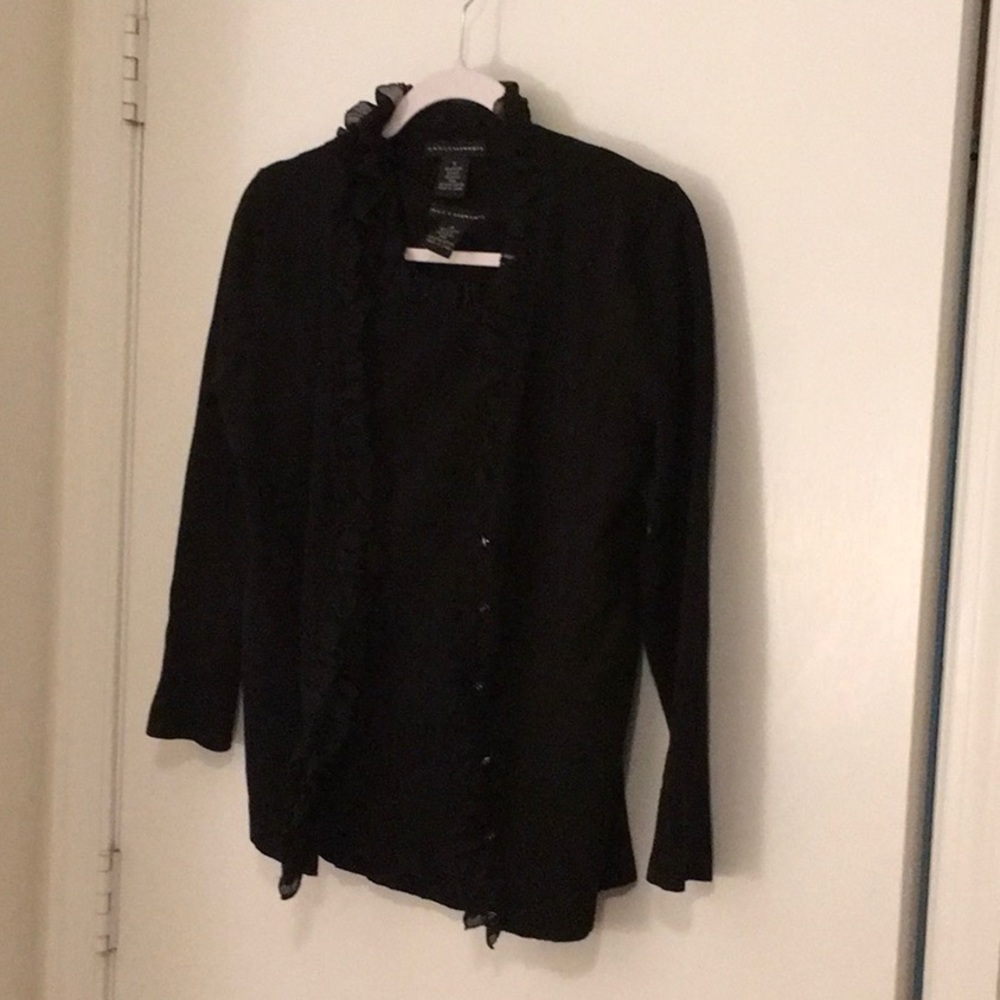 Black shell and cardigan